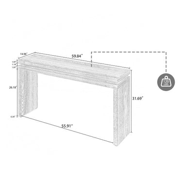 Retro Wooden Entryway Table With Double Board Suspension Design